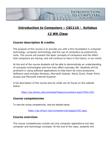 CSC110 - Des Moines Area Community College