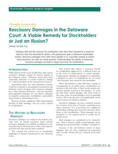 Rescissory Damages in the Delaware Court