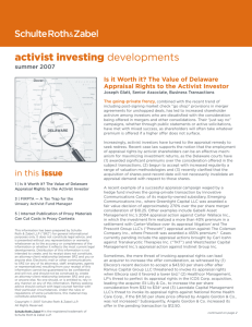 activist investing developments