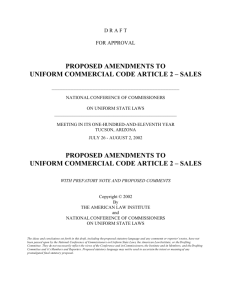 UCC Article 2 - Uniform Law Commission