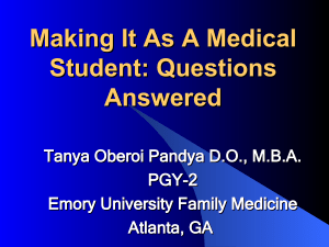 Making It As A Medical Student: Questions
