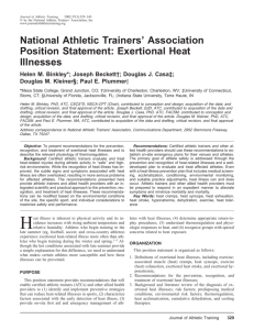 NATA Position Statement- Exertional Heat Illnesses