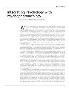 Integrating Psychology with Psychopharmacology