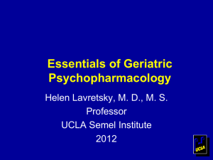 Geriatric Psychopharmacology
