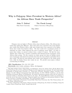 Why is Polygyny More Prevalent in Western Africa?