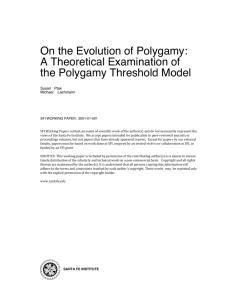On the evolution of polygamy: a theoretical examination of the