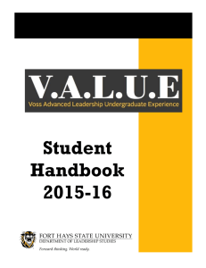 VALUE Student Handbook - Fort Hays State University