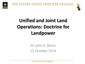 Unified and Joint Land Operations - Association of the United States