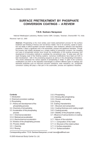 surface pretreatment by phosphate conversion coatings