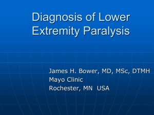 Diagnosis of Lower Extremity Paralysis