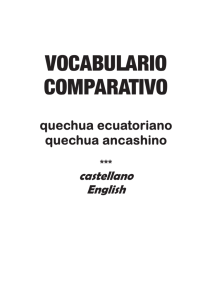 vocabulario comparativo quechua ecuatoriano quechua ancashino