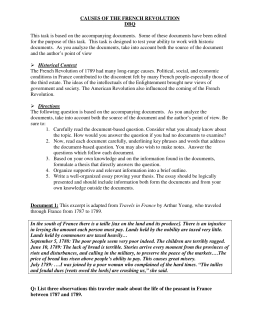 Thesis In Essay Dbq Causes Of The French Revolution English Essays On Different Topics also Apa Format Essay Example Paper Causes Of The French Revolution Dbq Documents Essay Thesis Statement