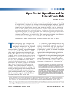 Open Market Operations and the Federal Funds Rate