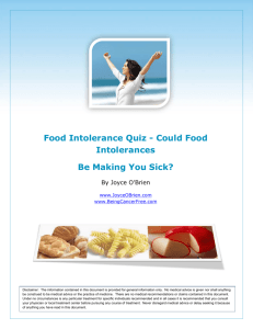 Food Intolerance Quiz - Could Food Intolerances Be Making You Sick?