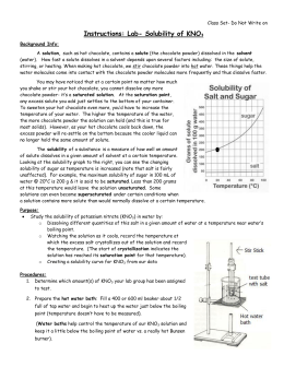 Lab Solubility Curve of Potassium Nitrate