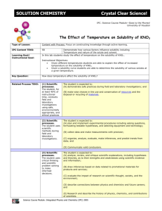 The Effect of Temperature on Solubility of KNO3
