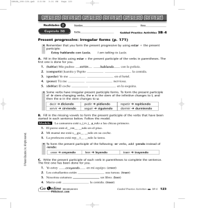 Present Progressive Irregular Forms P 171 Estan Hablando