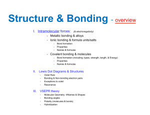 Intramolecular forces & bonds