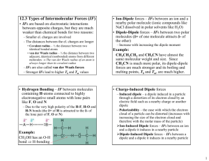 12.3 Types of Intermolecular Forces (IF)