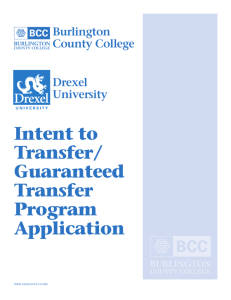 Guaranteed Transfer Program Application