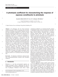 A photolysis coefficient for characterizing the response of aqueous