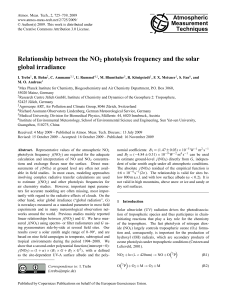 Relationship between the NO2 photolysis frequency and the solar