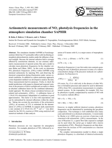 Actinometric measurements of NO2 photolysis frequencies in the