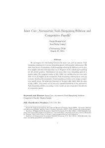 Inner Core, Asymmetric Nash Bargaining Solution and Competitive