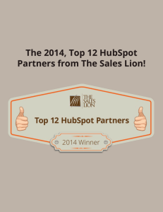 The 2014, Top 12 HubSpot Partners from The Sales Lion!