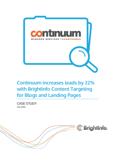 Continuum grows leads 22% with BrightInfo for blogs