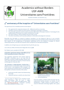 Academics without Borders USF-AWB Universitaires sans Front ières