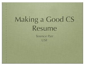 Making a Good CS Resume