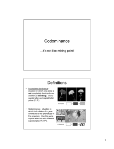 Codominance Definitions