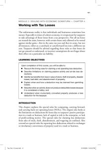 Working with Tax Losses