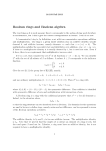 Boolean rings and Boolean algebra