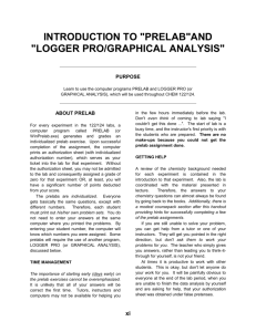 introduction to "prelab"and "logger pro/graphical analysis"