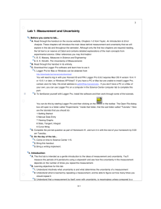 Lab 1: Measurement and Uncertainty