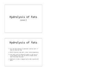 Hydrolysis of Fats