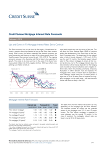 Credit Suisse Mortgage Interest Rate Forecasts