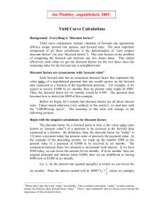 Yield Curve Calculations