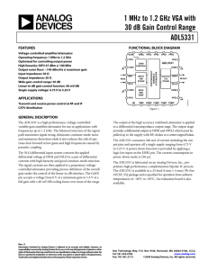 1 MHz to 1.2 GHz VGA with 30 dB Gain Control Range ADL5331