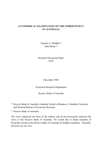 An Empirical Examination of the Fisher Effect in Australia