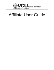 Affiliate User Guide - VCU Department of Human Resources