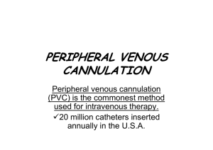 Peripheral venous cannulation