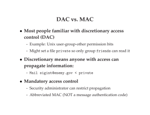 DAC vs. MAC - Stanford Secure Computer Systems Group