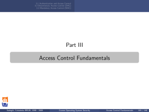 Part III Access Control Fundamentals