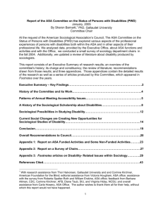 Indicators of the status of disability in sociology