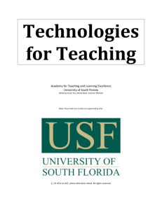 Technologies for Teaching - University of South Florida
