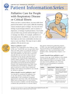 Palliative Care for People with Respiratory Disease or Critical Illness