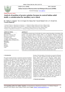 Analysis of position of greater palatine foramen in central